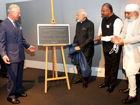 His Royal Highness the Prince of Wales, Indian Prime Minister
Narendra Modi and Amarjeet S Bhamra